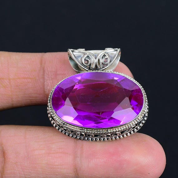 Faceted Pink Tourmaline Pendant: Handmade 925 Sterling Silver Jewelry