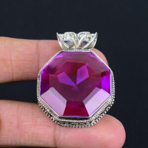 Faceted Pink Tourmaline Pendant: Handmade 925 Sterling Silver Gemstone Jewelry