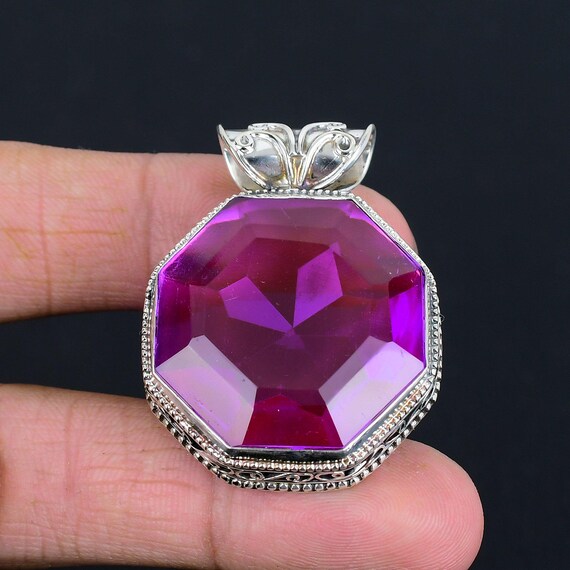 Faceted Pink Tourmaline Pendant: Handmade 925 Sterling Silver Gemstone Jewelry