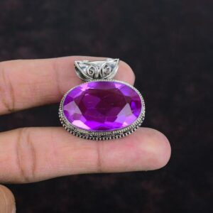 Faceted Pink Tourmaline Pendant: Handmade 925 Sterling Silver Jewelry