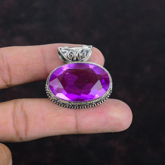 Faceted Pink Tourmaline Pendant: Handmade 925 Sterling Silver Jewelry
