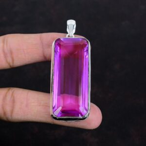 Faceted Pink Tourmaline Pendant: Handmade 925 Sterling Silver Jewelry