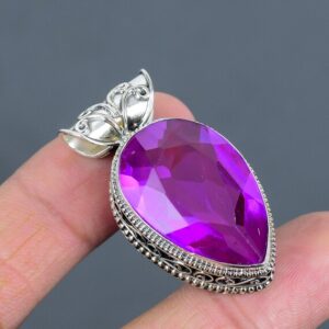 Faceted Pink Tourmaline Pendant: Handmade 925 Sterling Silver Jewelry