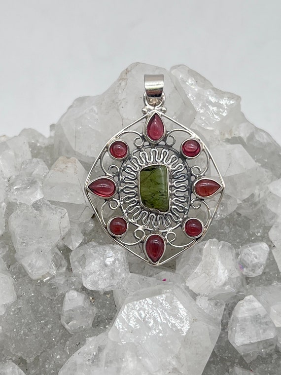 Green And Pink Tourmaline Pendant