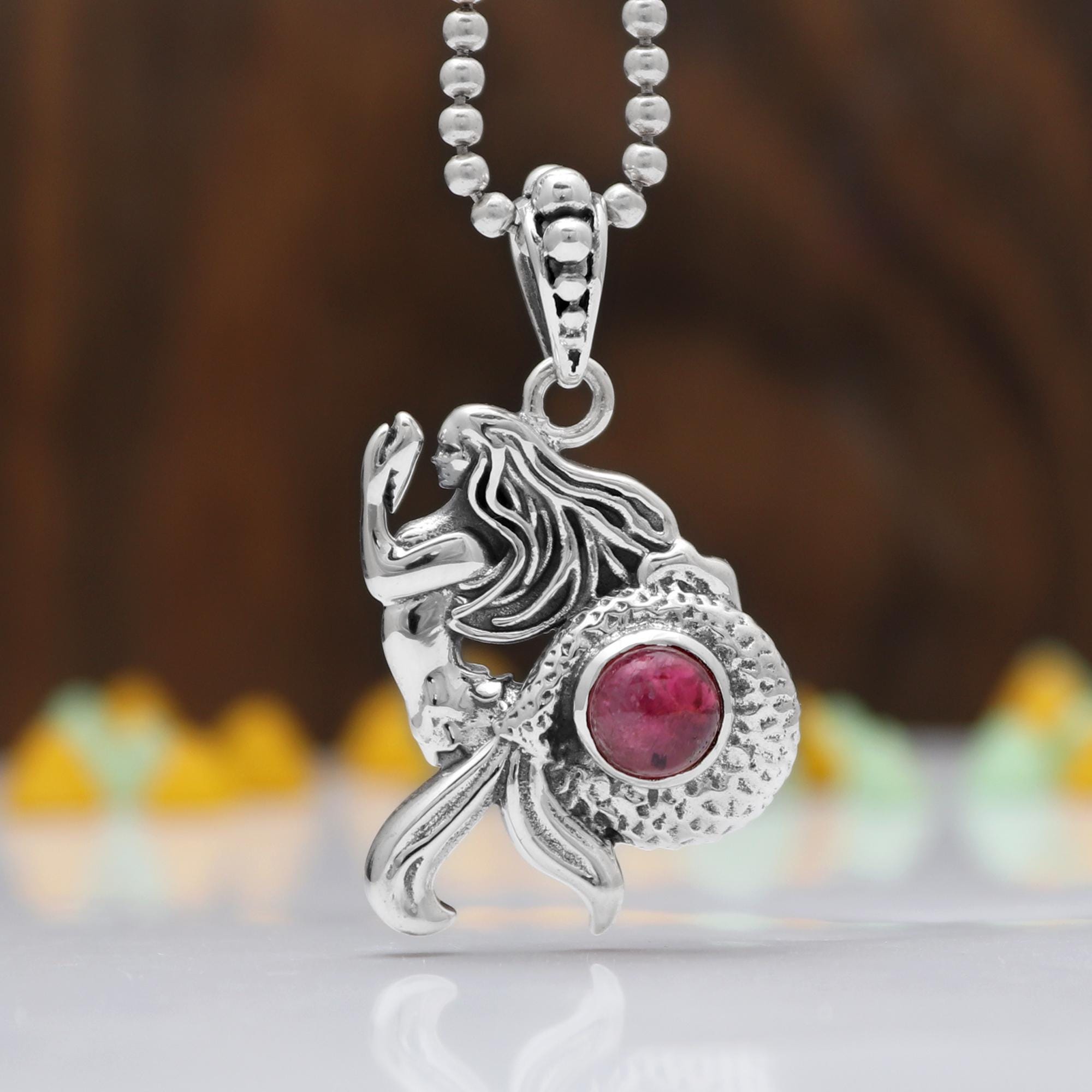 Pink Tourmaline Mermaid Pendant, 925 Sterling Silver Ocean Jewelry, Nautical Mermaid Necklace, Fantasy Jewelry, Gift For Her Pink Tourmaline Mermaid Pendant, 925 Sterling Silver Ocean Jewelry, Nautical Mermaid Necklace, Fantasy Jewelry, Gift For Her