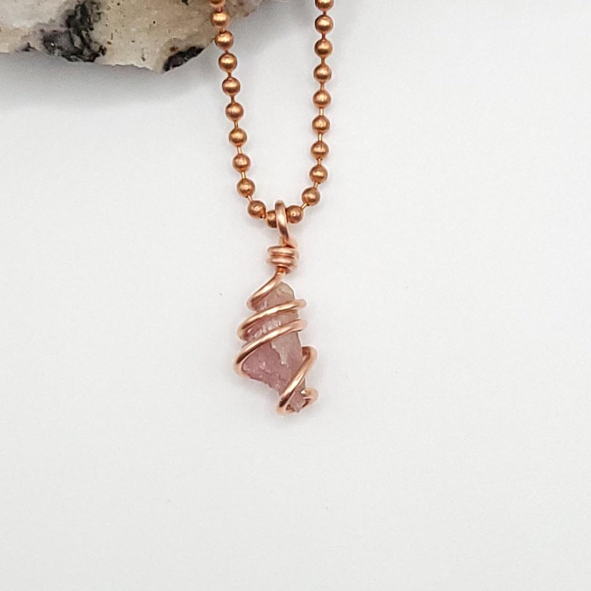 Pink Tourmaline Necklace In Copper | Crystal For Peace, Balance, And Joy Pink Tourmaline Necklace In Copper | Crystal For Peace, Balance, And Joy