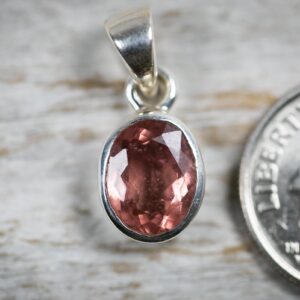 Pink Tourmaline Sterling Silver Pendant: Heart Chakra Healing