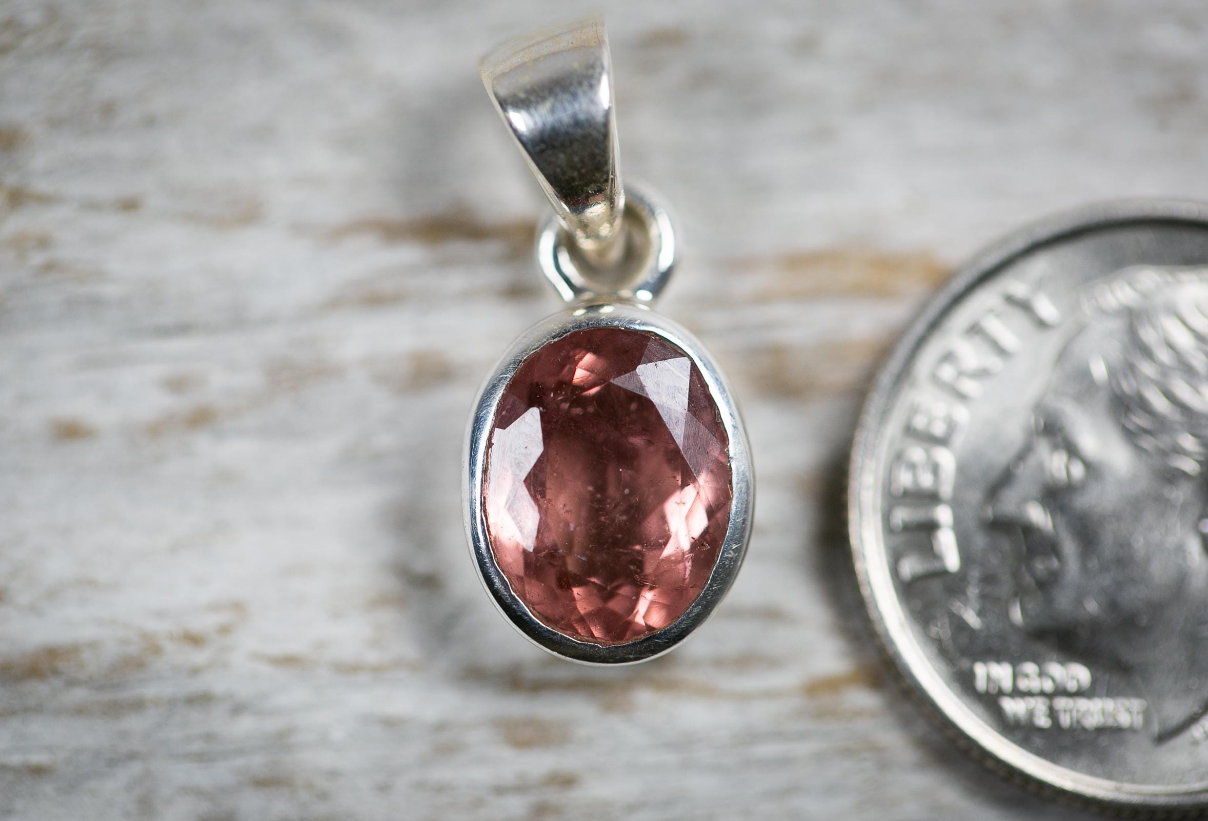 Pink Tourmaline Sterling Silver Pendant: Heart Chakra Healing