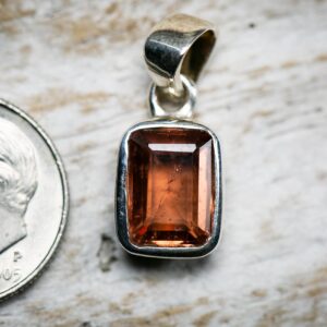 Sterling Silver Pink Tourmaline Pendant: Gemstone Necklace (11x9mm)
