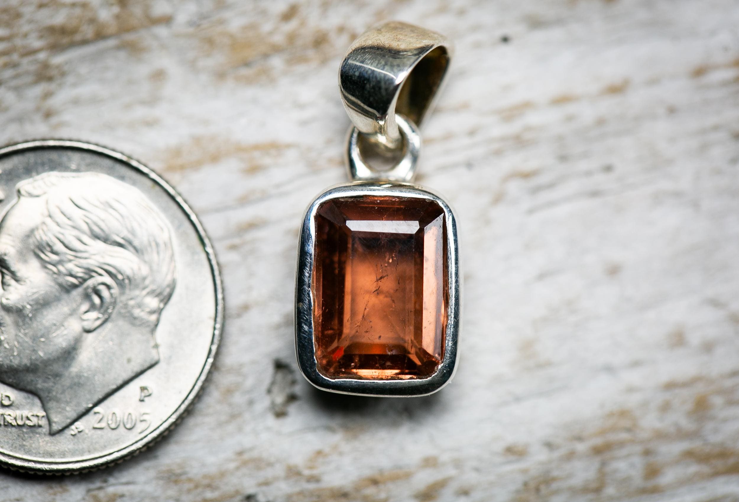 Sterling Silver Pink Tourmaline Pendant: Gemstone Necklace (11x9mm)