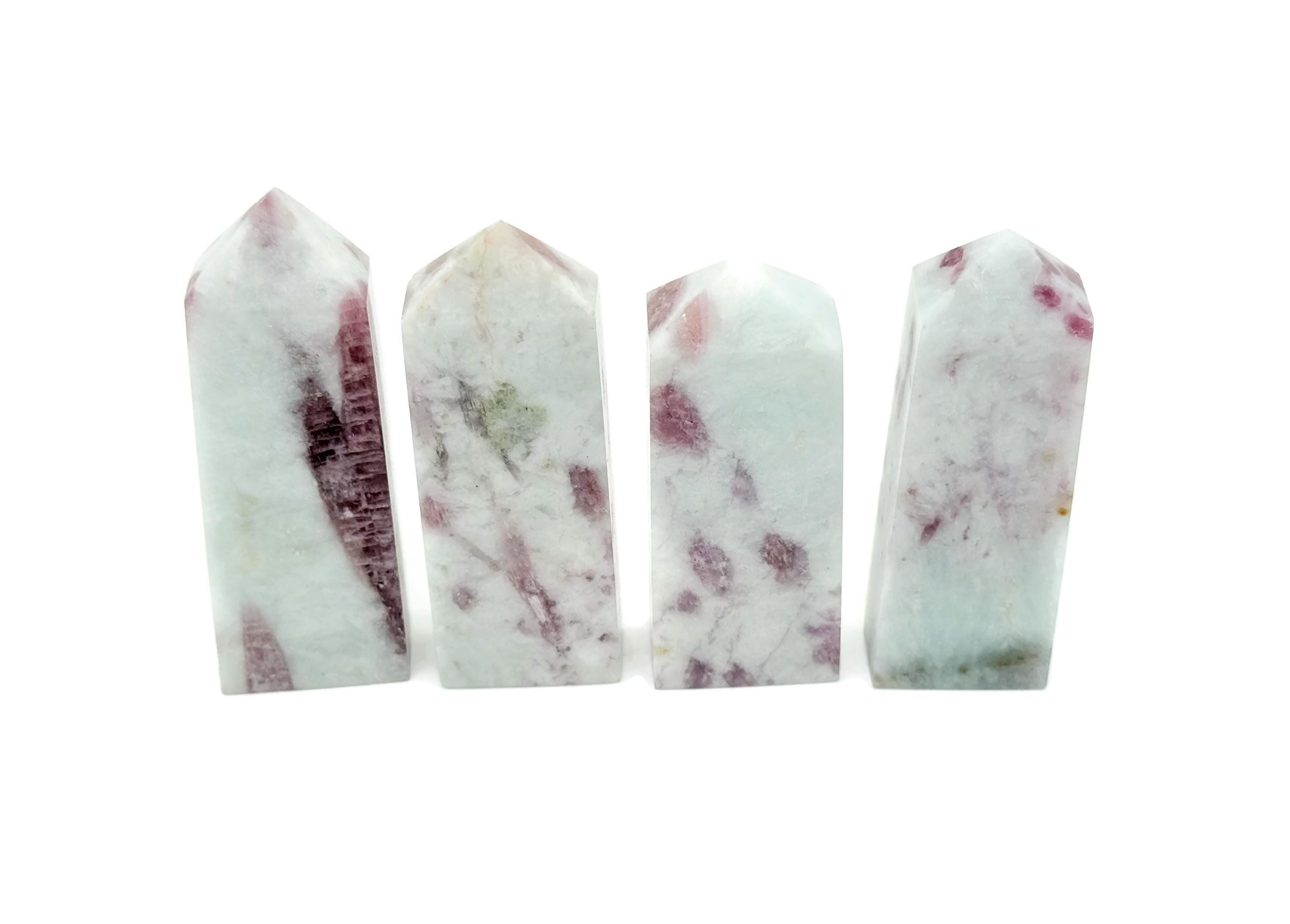 Pink Tourmaline Obelisk Tower Stone - Gemstone Tower - Meditation Gemstone - Crystal Gifts - Home Crystal Decor - Tw1159