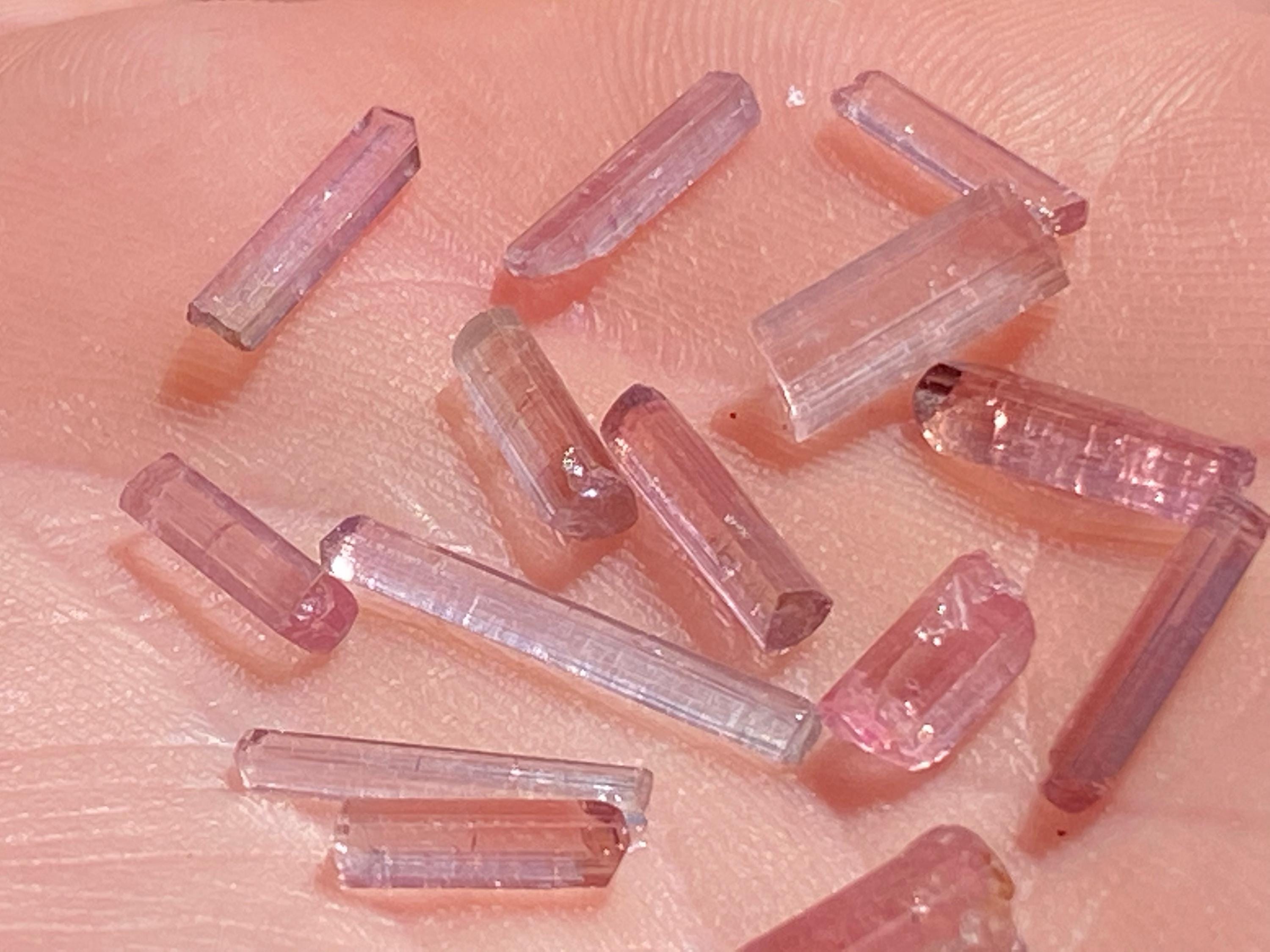 2.2 Grams Pink Tourmaline Crystal Specimens Natural Terminated Jewelry Grade Specimen Lot 2.2 Grams Pink Tourmaline Crystal Specimens Natural Terminated Jewelry Grade Specimen Lot