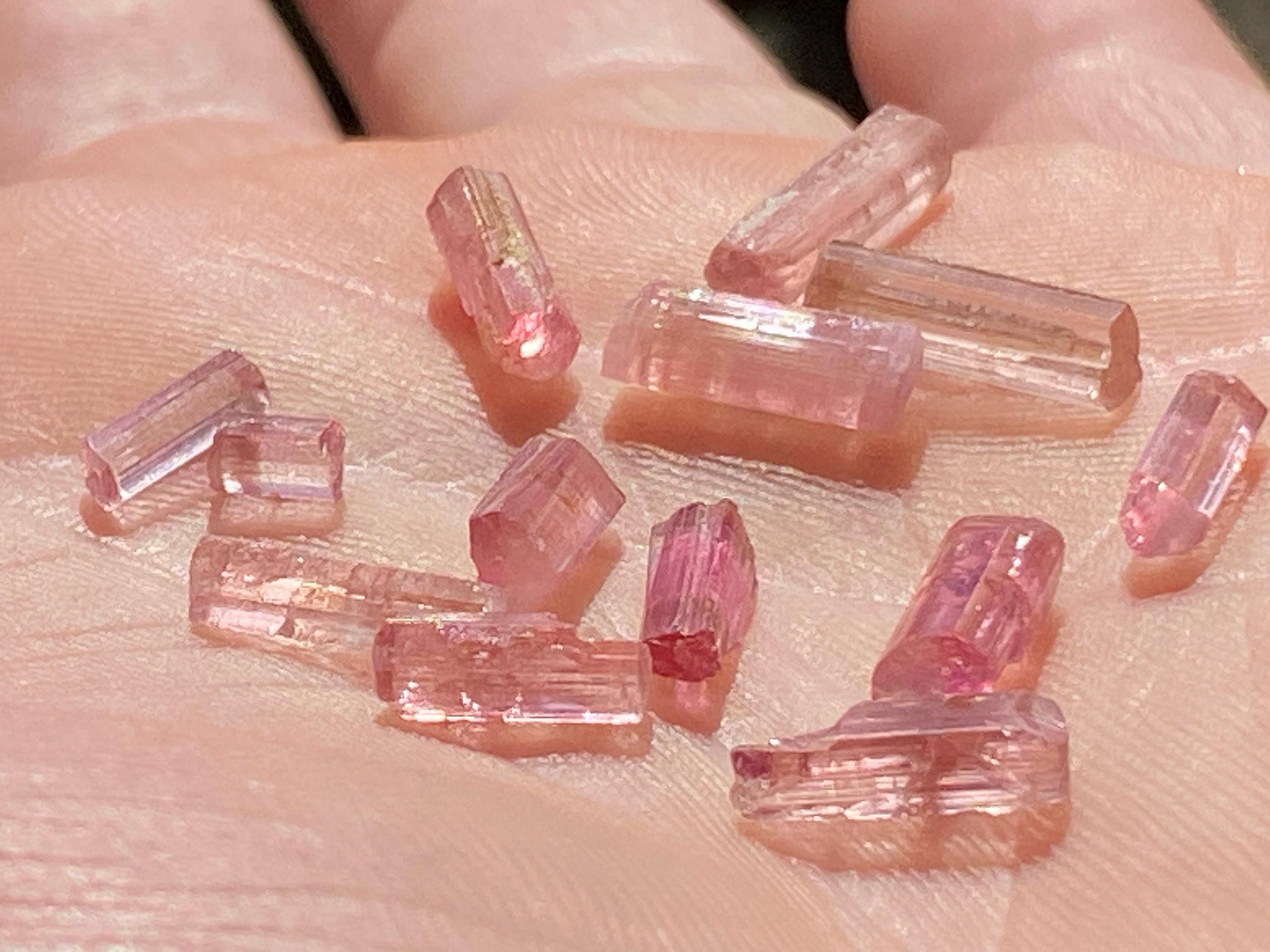 3.4 Grams Pink Tourmaline Crystal Specimens Natural Terminated Jewelry Grade Specimen Lot