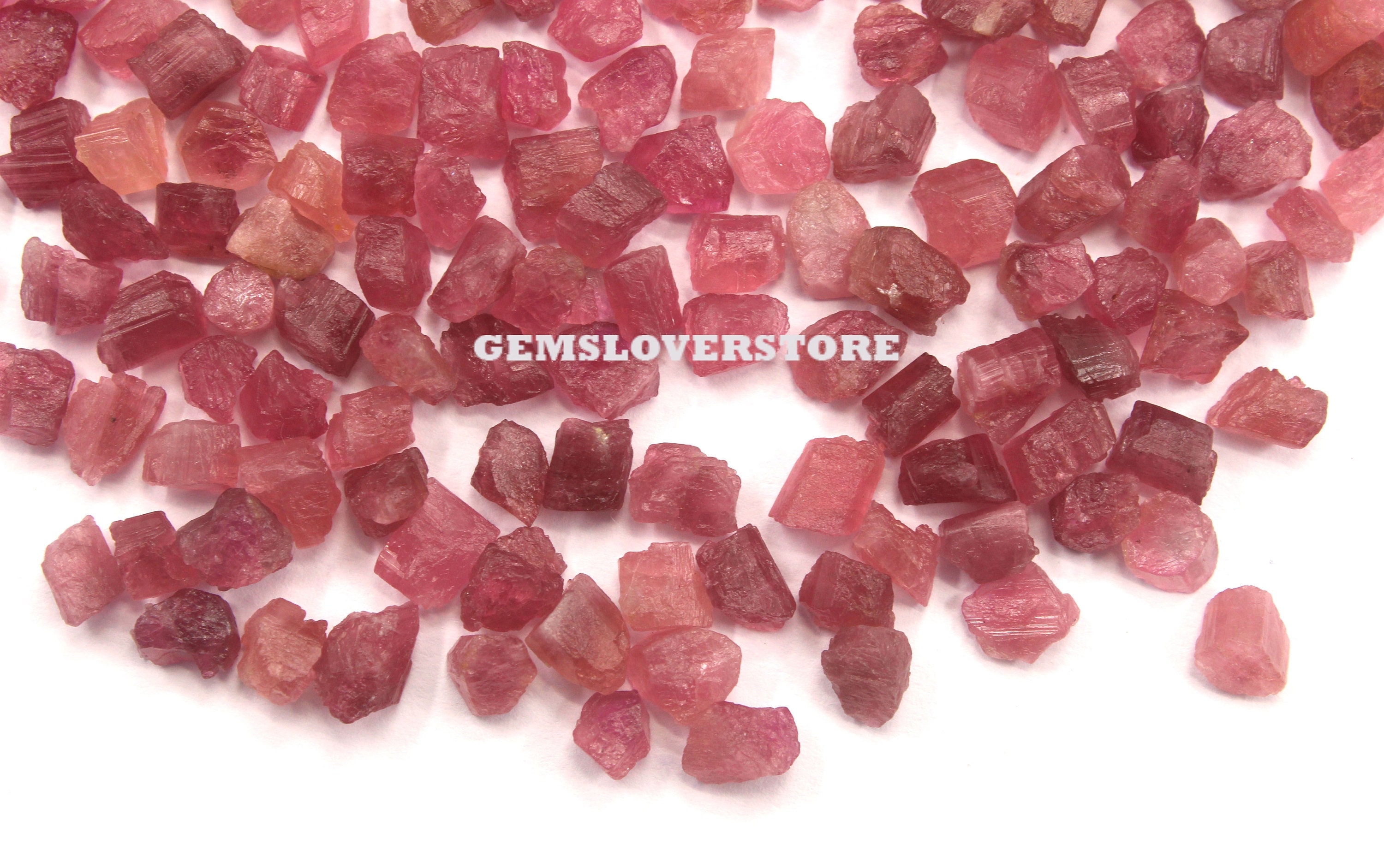50 Raw Pink Tourmaline Gemstones: Natural Untreated Rough Stones (4-6 Mm)