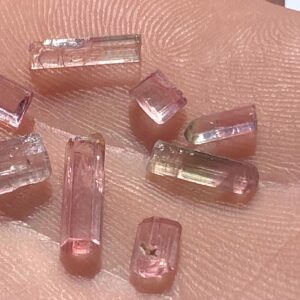 8 Pink Tourmaline Crystal Specimens 1 Gram Natural Terminated Jewelry Grade Specimen Lot