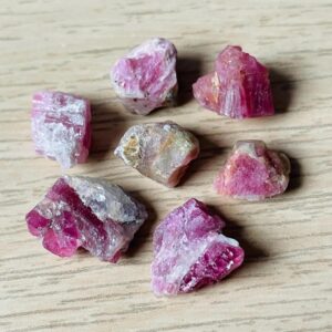Raw Bi Color Tourmaline Crystal Lot (9.4G) XS Pink Tourmaline Crystal Chips Rough Stones Natural Gemstone
