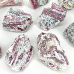 Raw Pink Tourmaline Crystal On Matrix