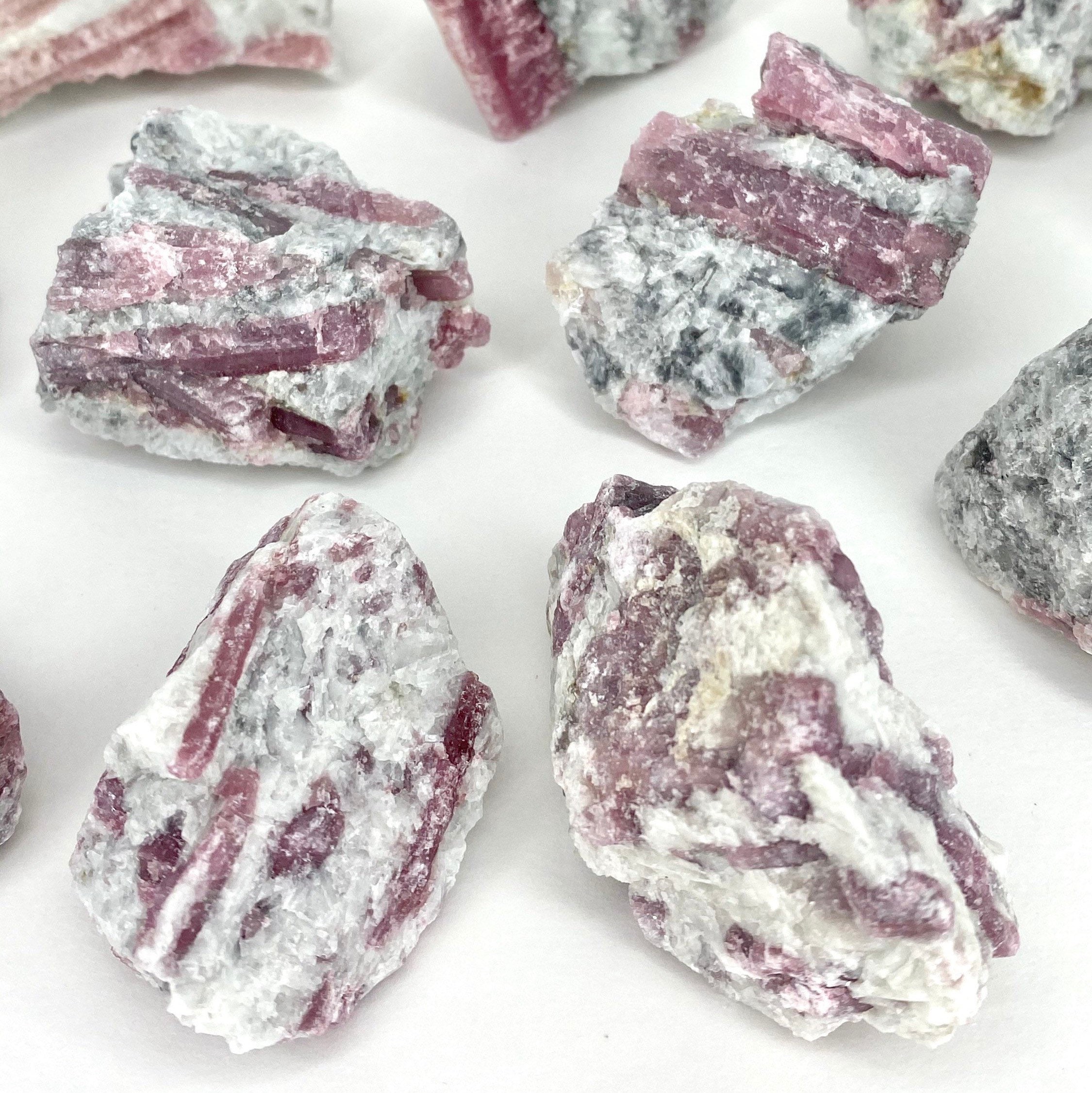 Raw Pink Tourmaline Crystal On Matrix