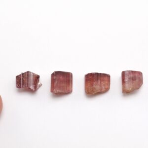 Raw Pink Tourmaline Crystals: Natural Rubellite Stone Set (2.9gm / 7-9mm) Raw Pink Tourmaline Crystals: Natural Rubellite Stone Set (2.9gm / 7-9mm)