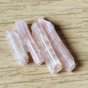 Gemmy Pink Tourmaline Crystal Sticks (3.9G) Raw Pink Tourmaline Bars Rough Stones Etched Natural Gemstones Pakistan