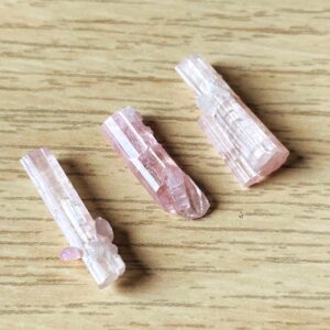 Gemmy Pink Tourmaline Crystal Sticks (3.7G) Raw Pink Tourmaline Bars Rough Stones Etched Natural Gemstones Pakistan
