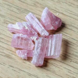 Gemmy Pink Tourmaline Crystal Sticks (4.11G) Raw Pink Tourmaline Bars Rough Stones Etched Natural Gemstones Pakistan