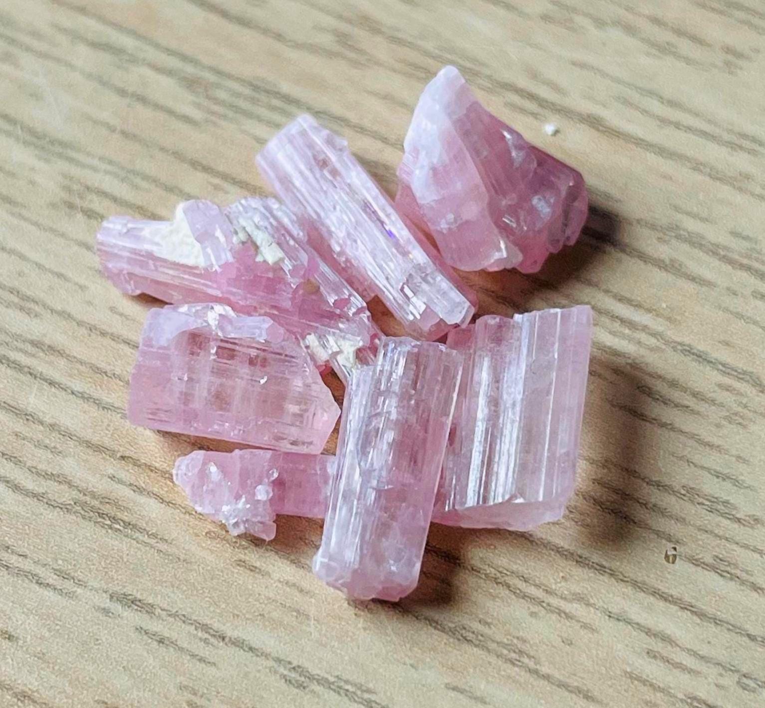 Gemmy Pink Tourmaline Crystal Sticks (4.11g) Raw Pink Tourmaline Bars Rough Stones Etched Natural Gemstones Pakistan Gemmy Pink Tourmaline Crystal Sticks (4.11g) Raw Pink Tourmaline Bars Rough Stones Etched Natural Gemstones Pakistan