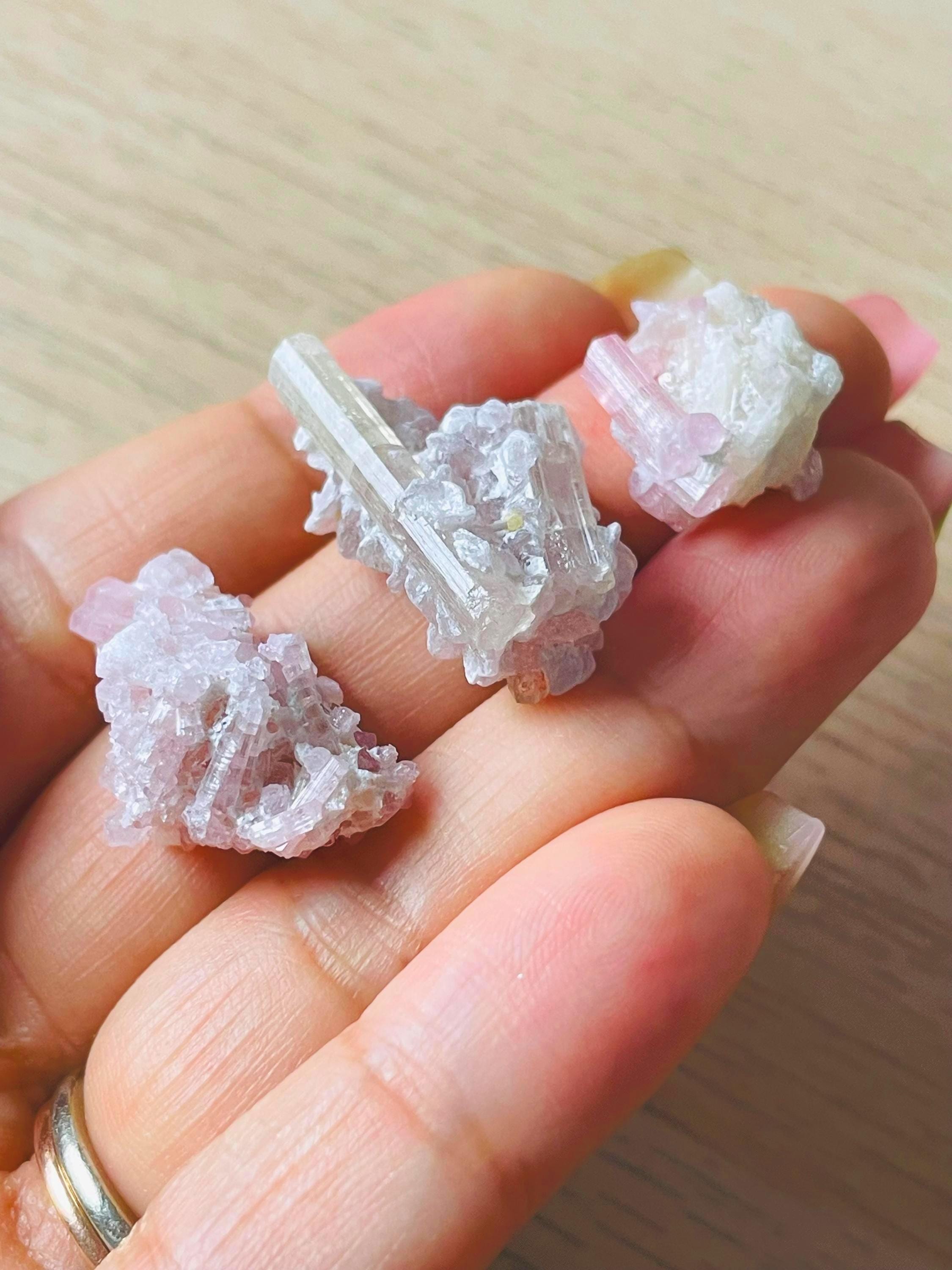 Mica Pink Tourmaline Crystal Sticks (10.9g) Raw Pink Tourmaline Bars Rough Stones Etched Natural Gemstones Pakistan
