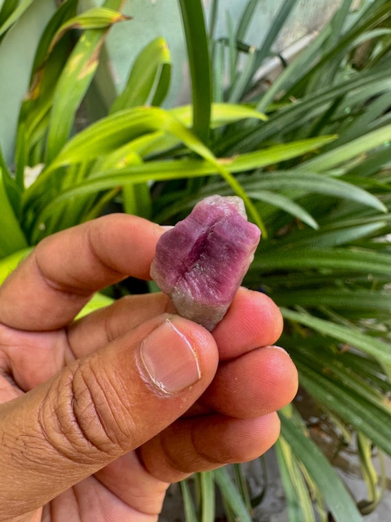 Natural Pink Tourmaline Raw : Healing Crystal Rough 39 Ct, Bi-colour Tourmaline Chunk October Birthstone