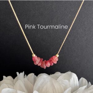 Pink Tourmaline Necklcace, Raw Crystal Sterling Silver or Gold Filled Birthstone Jewelry Pink Tourmaline Necklcace, Raw Crystal Sterling Silver or Gold Filled Birthstone Jewelry