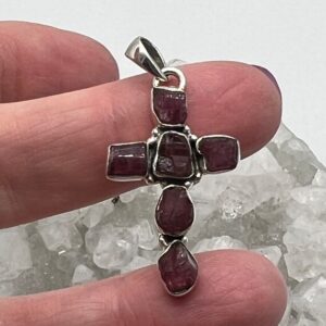Rough Pink Tourmaline Cross