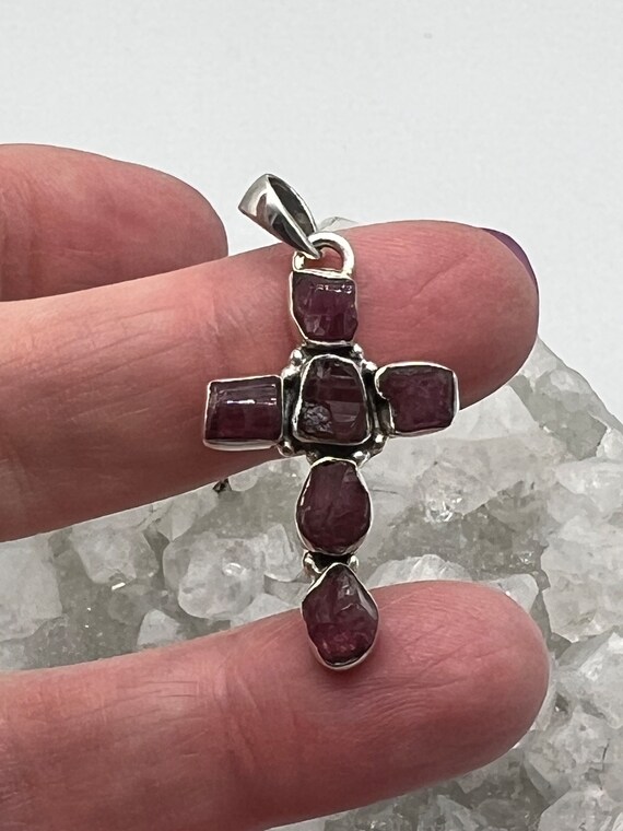 Rough Pink Tourmaline Cross