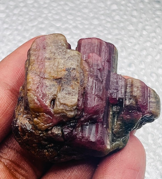 Pink Tourmaline Stone, Rough Pink Tourmuline Crystal Raw Pink Tourmuline In Matrix _ Pink Tourmaline Raw Healing Crystal  260 Crt