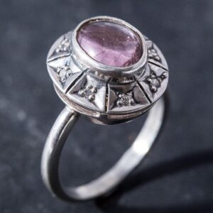 Pink Boho Ring, Pink Tourmaline Ring, Natural Tourmaline, Vintage Ring, October Birthstone, Unique Ring, Solid Silver Ring, Rare By Adina Pink Boho Ring, Pink Tourmaline Ring, Natural Tourmaline, Vintage Ring, October Birthstone, Unique Ring, Solid Silver Ring, Rare By Adina