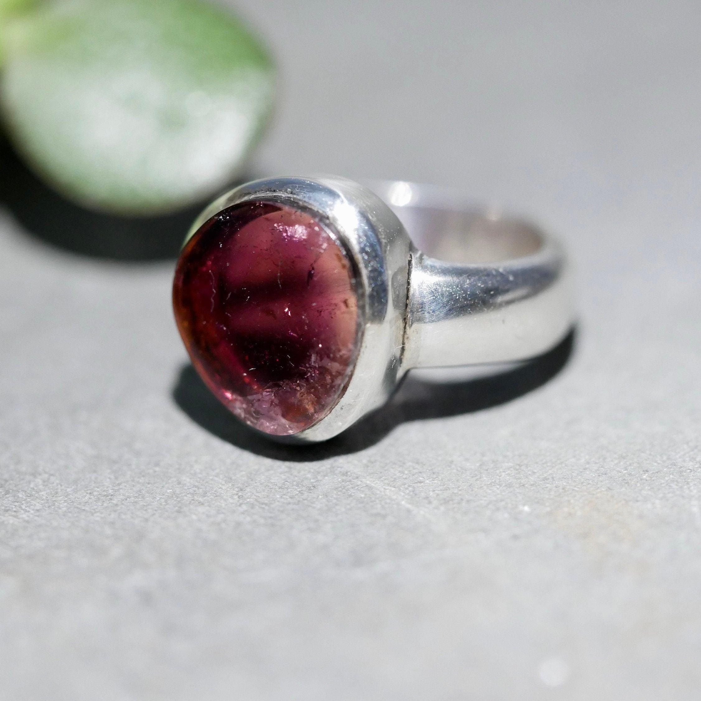 Bold Pink Tourmaline Ring In Solid Sterling Silver Bold Pink Tourmaline Ring In Solid Sterling Silver