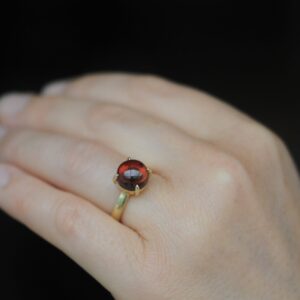 Pink Tourmaline Cabochon Ring, 18k Gold, Size 5.75 Pink Tourmaline Cabochon Ring, 18k Gold, Size 5.75