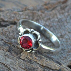 Filigree Pink Tourmaline Ring: Round Cut Sterling Silver Ladies Ring Filigree Pink Tourmaline Ring: Round Cut Sterling Silver Ladies Ring