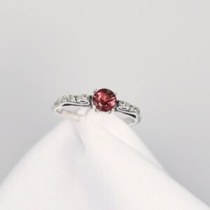 Pink Tourmaline Ring, Genuine Gemstone 7x5mm Oval, Set in .925 Sterling Silver Halo Ring with CZ's Pink Tourmaline Ring, Genuine Gemstone 7x5mm Oval, Set in .925 Sterling Silver Halo Ring with CZ's