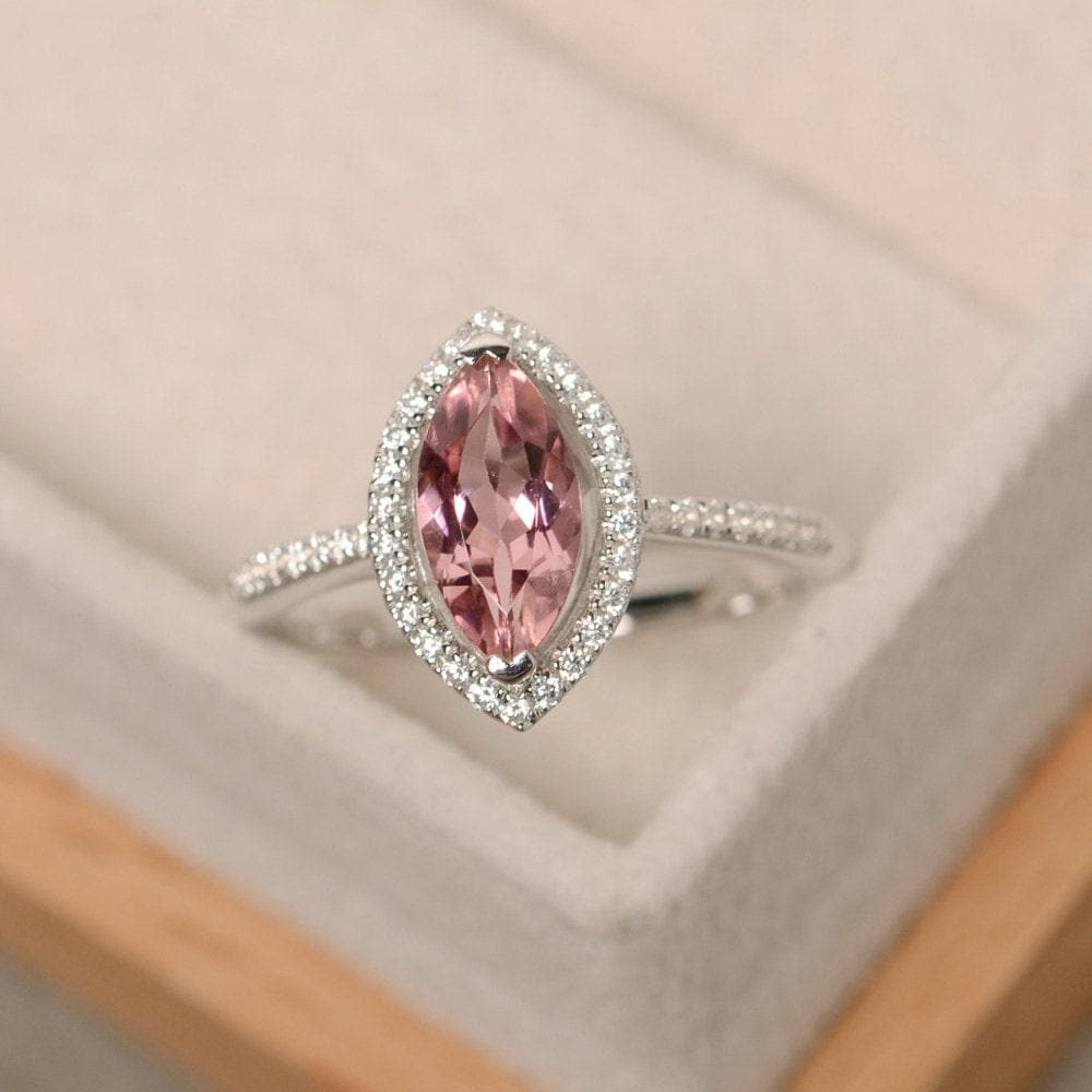 Tourmaline Ring, Marquise Cut Ring, Pink Gemstone, Pink Tourmaline Ring, Tourmaline Engagement Ring Tourmaline Ring, Marquise Cut Ring, Pink Gemstone, Pink Tourmaline Ring, Tourmaline Engagement Ring