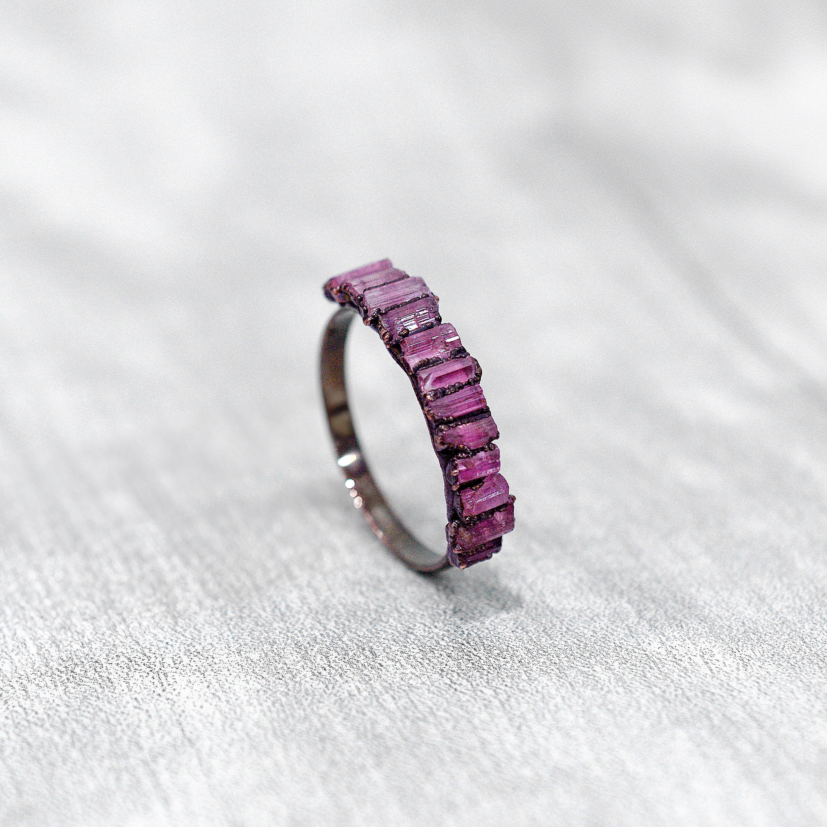Natural Pink Tourmaline Ring Gemstone Ring Stackable Ring Delicate Ring Wedding Ring Dainty Ring Rings For Women Ring Jewelry
