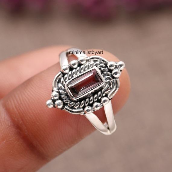 Natural Pink Tourmaline Ring: Sterling Silver Statement Jewelry
