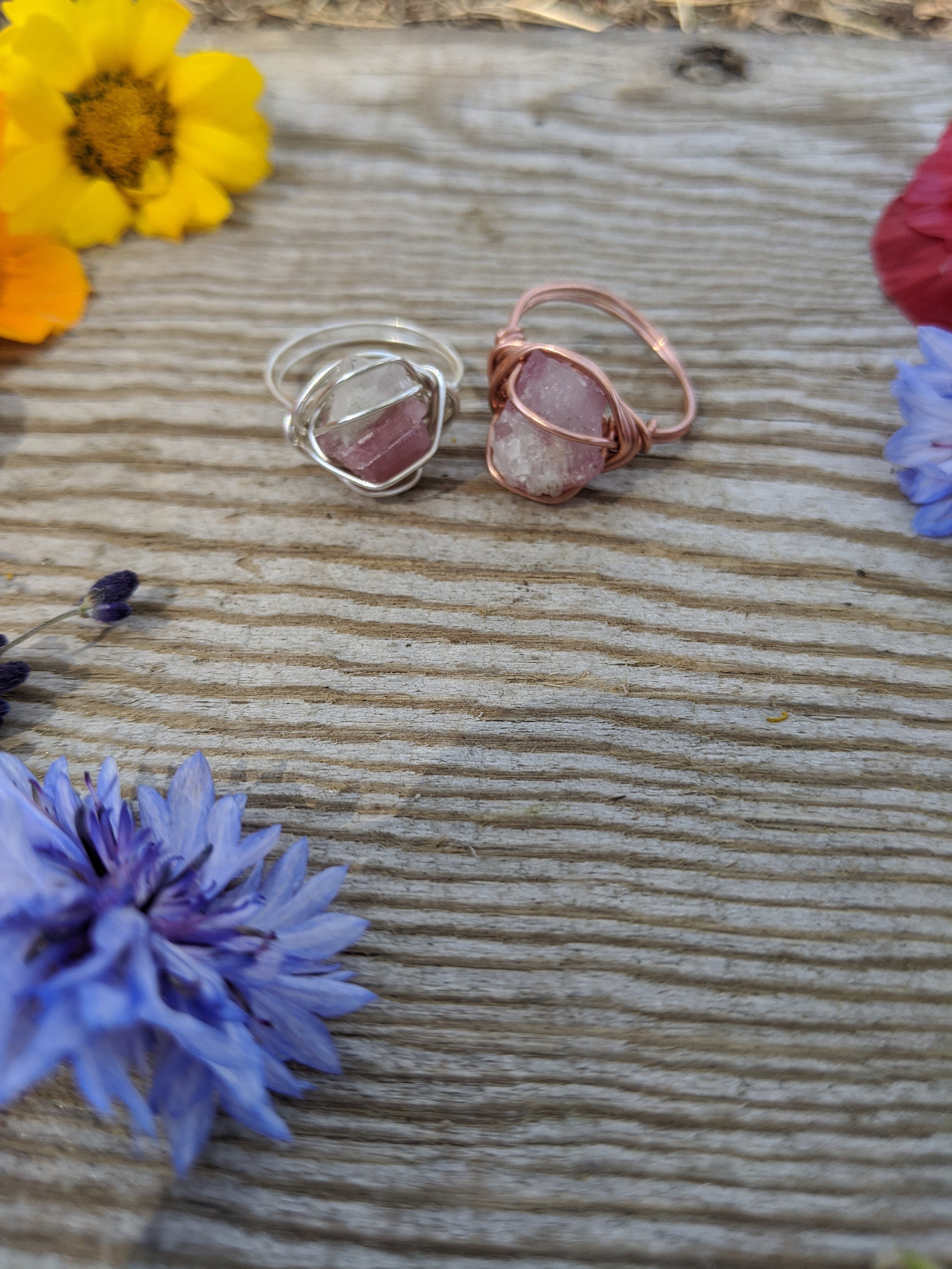 Raw Pink Tourmaline Crystal Ring, Pink Tourmaline Ring, Tourmaline Ring, Crystal Ring, Natural Raw Rough Authentic Tourmaline Crystal Ring