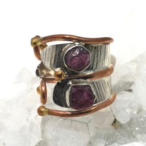 Rough Pink Tourmaline Ring, Size 7 1/2-Adjustable Rough Pink Tourmaline Ring, Size 7 1/2-Adjustable