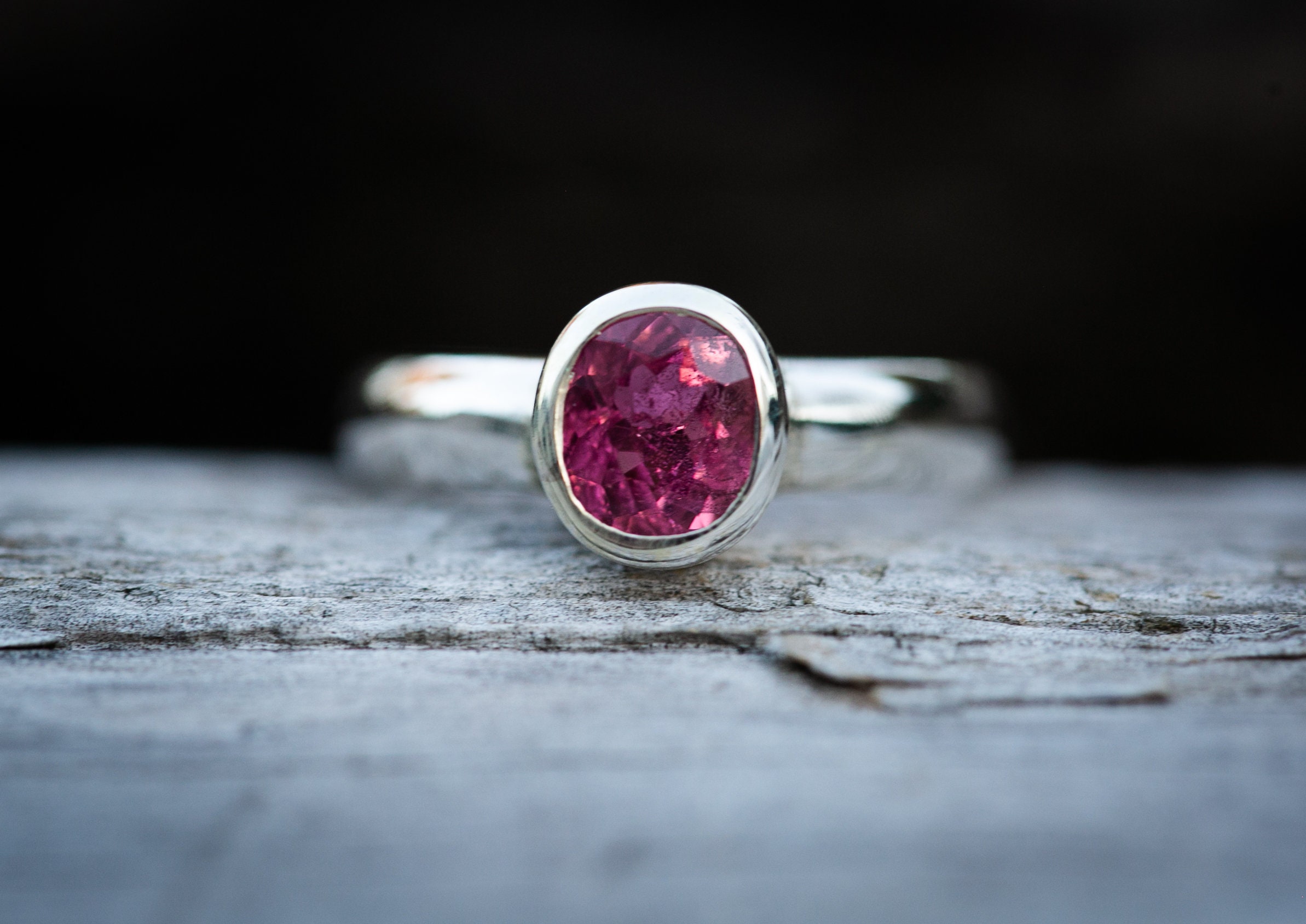 Pink Tourmaline Ring - Size 7, Natural Gemstone