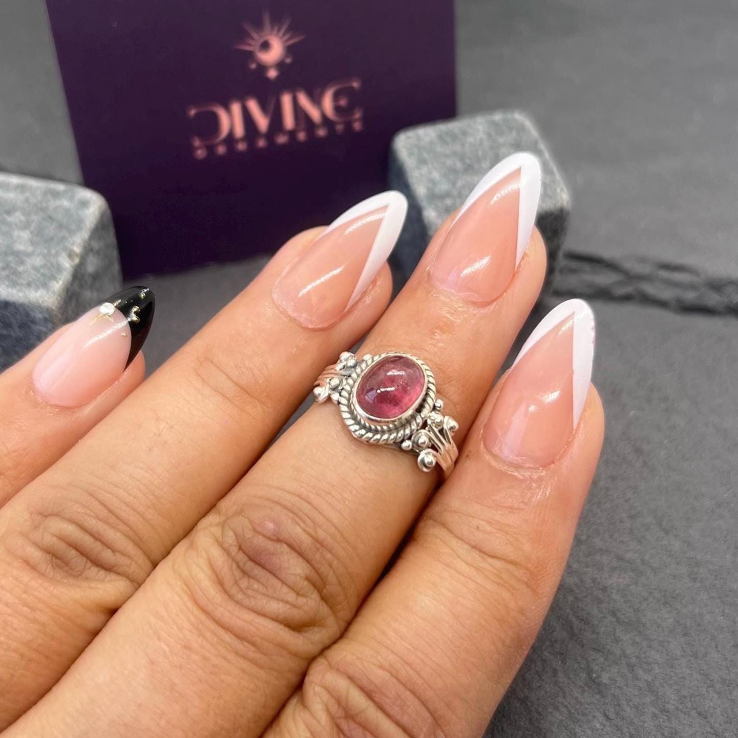 Pink Tourmaline Sterling Silver Ring: Handmade Gemstone Jewelry