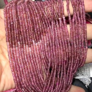 13 Inches Strand,natural Pink Tourmaline Smooth Rondelles,size 3-3.15mm Approx 13 Inches Strand,natural Pink Tourmaline Smooth Rondelles,size 3-3.15mm Approx