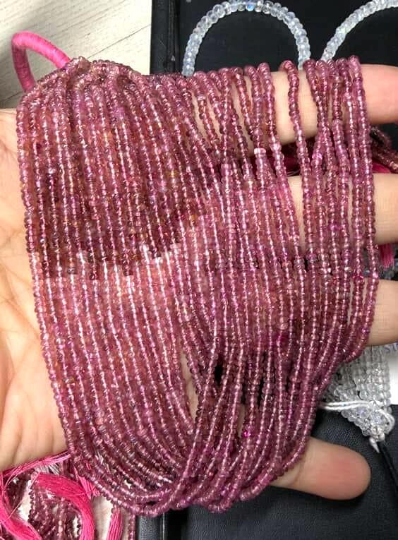 13 Inches Strand,natural Pink Tourmaline Smooth Rondelles,size 3-3.15mm Approx