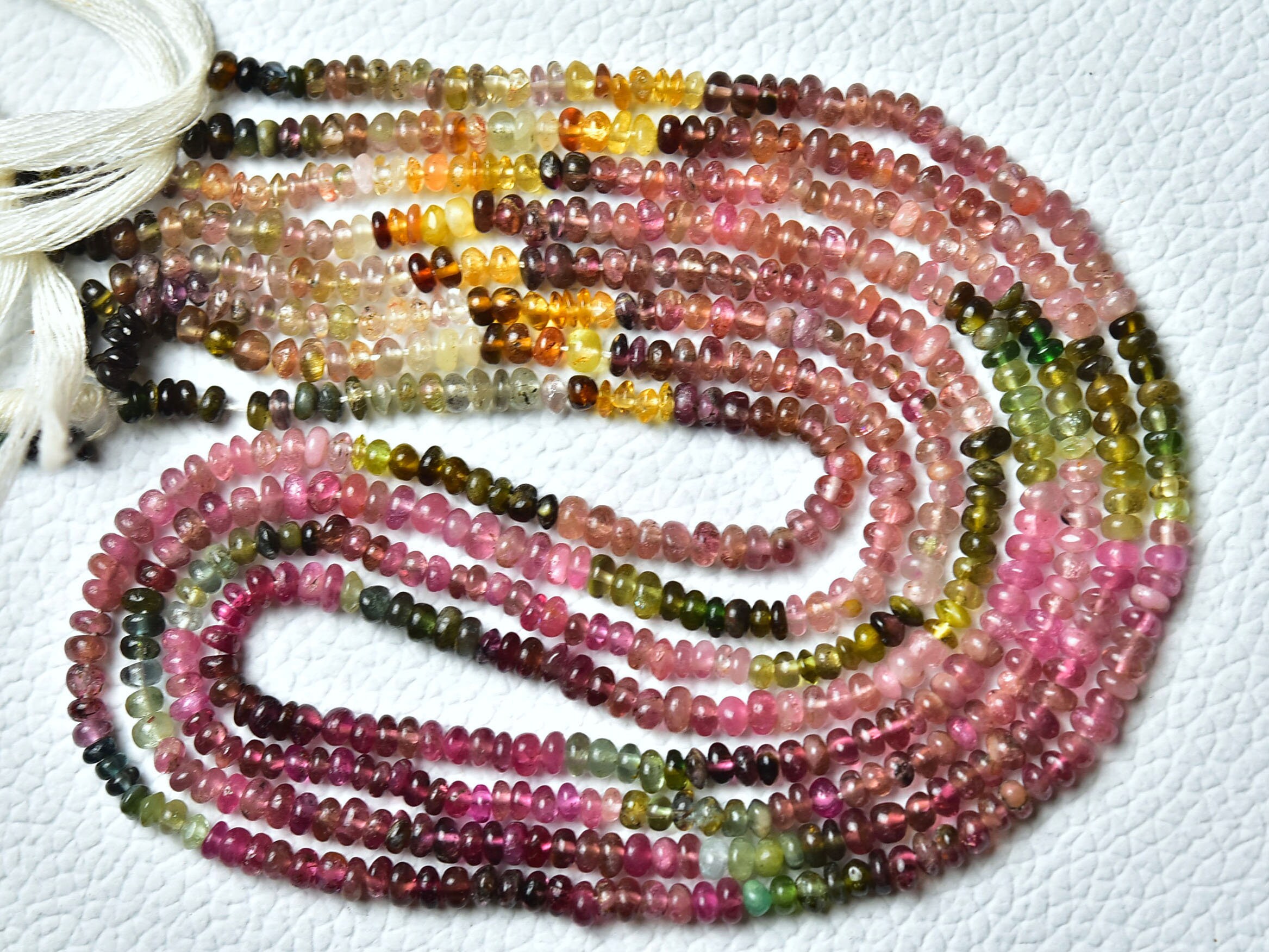 13 Inches Natural Multi Tourmaline Rondelles 3mm To 3.5mm Smooth Rondelle Gemstone Bead Finest Pink Tourmaline Beads Rondelle Jewelry No4236