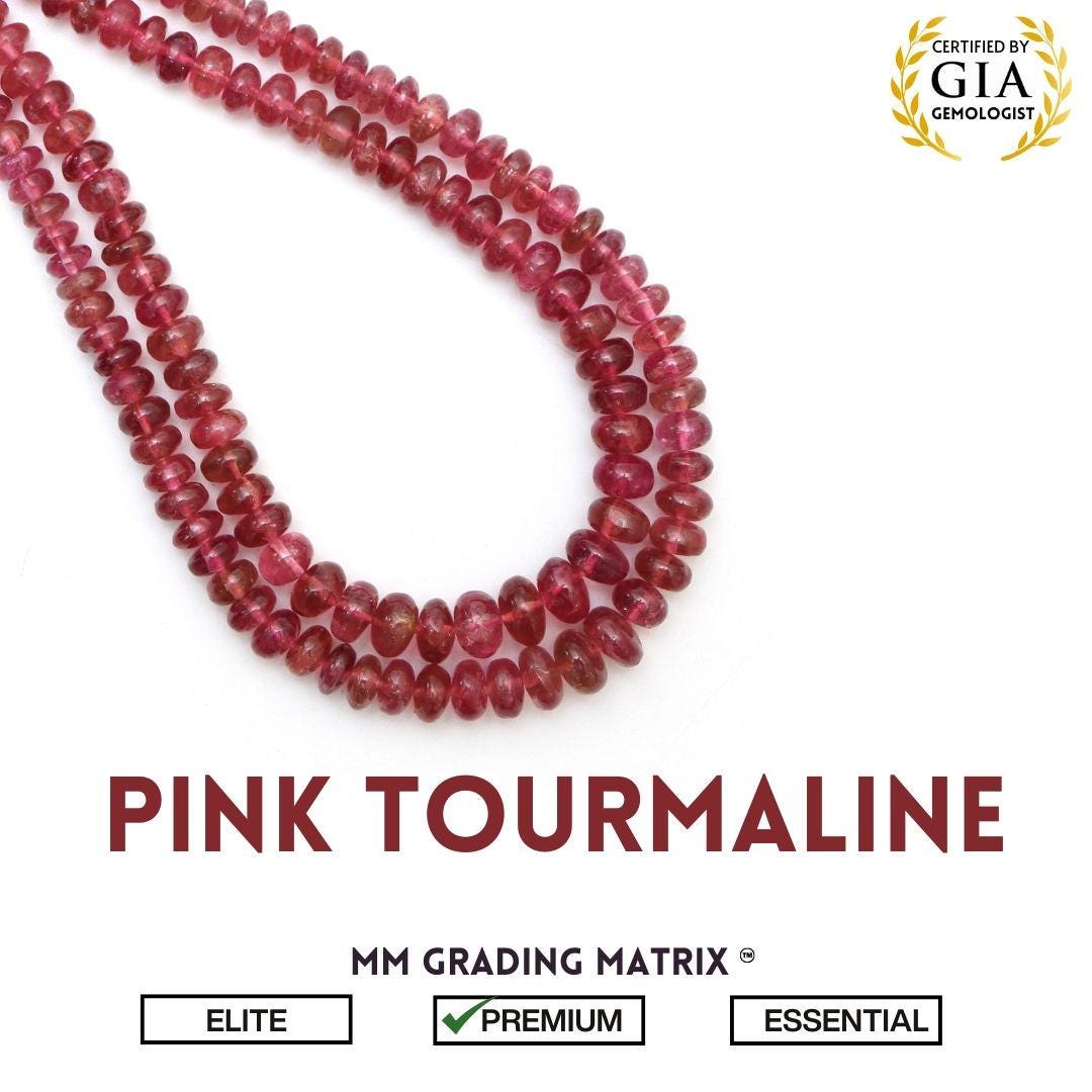 3-6mm Pink Tourmaline Plain Rondelle Shape Beads, Natural Tourmaline Gemstone Beads, Beads For Jewelry Making, Smooth Tourmaline Strand 18"