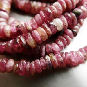 Pink Tourmaline Rondelle 6mm Beads- 6in Strand Gemstone- Necklace Jewelry Making -craft Natural Beads
